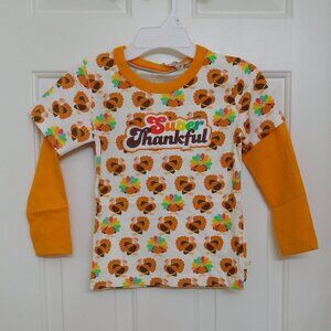 NWT Little Bird Super Thankful Turkey Print Long Sleeve Top sz 3/4 4/5 5/6